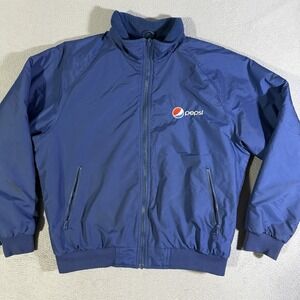 Official PEPSI Jacket Mens Delivery Driver Vendor Employee Coat Bomber Lined Lg